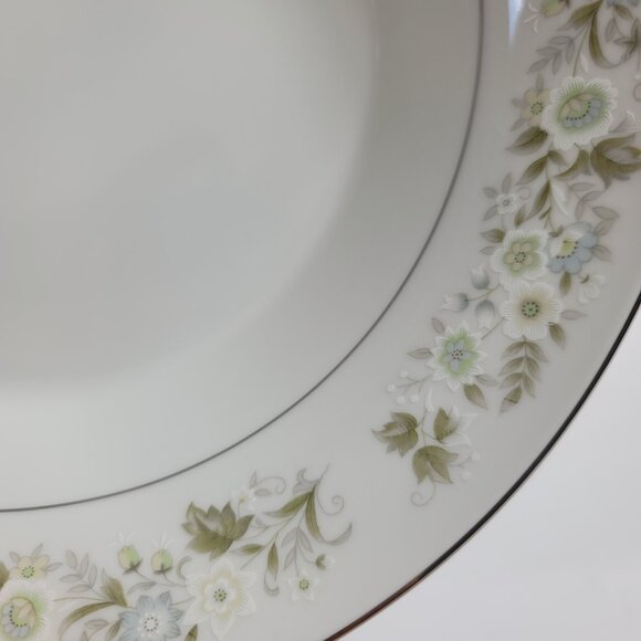 Imperial China Wild Flower Serving Bowl White Green Blue & White Flowers 9 INCH - Picture 8 of 15